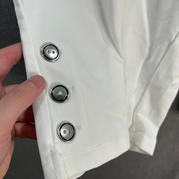 Susan Graver Weekend Petite Premium Stretch Slim Leg Pedal White, Petite 1X - Picture 7 of 10